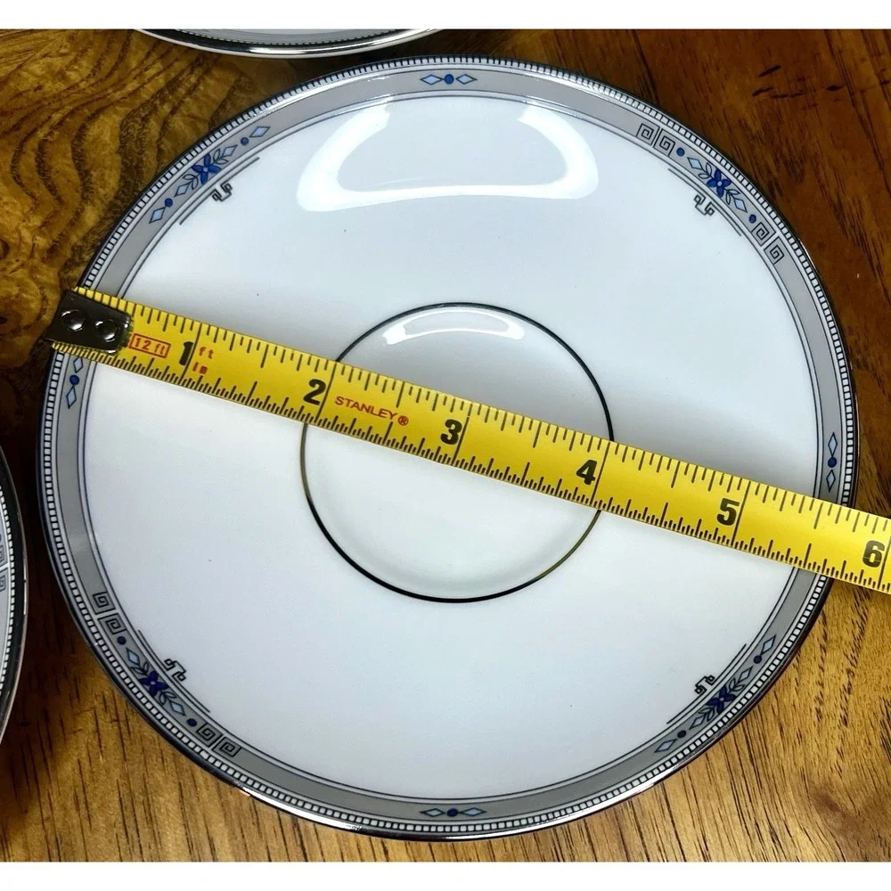 4 Amherst Platinum Trim by Wedgwood Saucers Only Lot 5.75